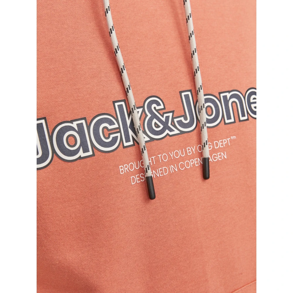 jack & jones Basis hoodie met pigmentprint Orange Heren