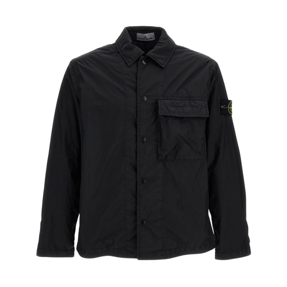 Stone Island Men's Black Light Jackets, L, Light Jacket