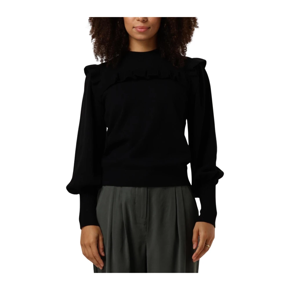 Y.A.S Zwarte Gebreide Pullover Blouse Stijlvol Comfort Black Dames