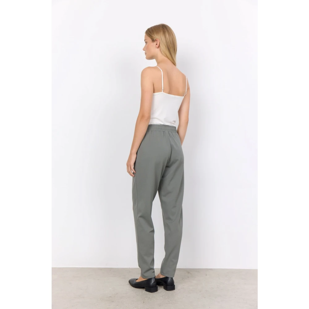 Soyaconcept Comfortabele khaki broek met elastische taille Green Dames