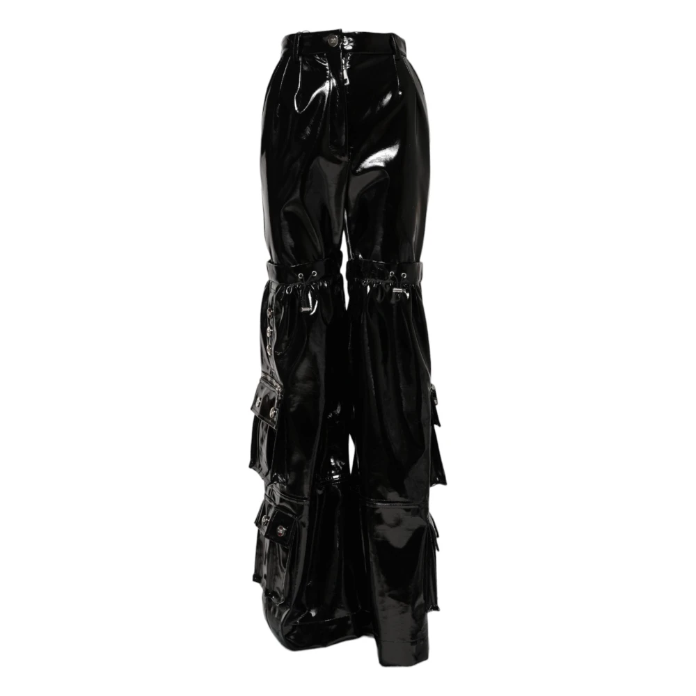 Dolce & Gabbana Women's Black Wide Trousers,, Cargo Bootcut Trousers Extra Small