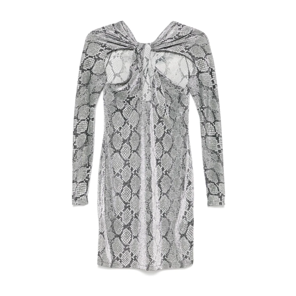 Coperni Jurk met Slangenprint en Uitsnijdingen Gray Dames
