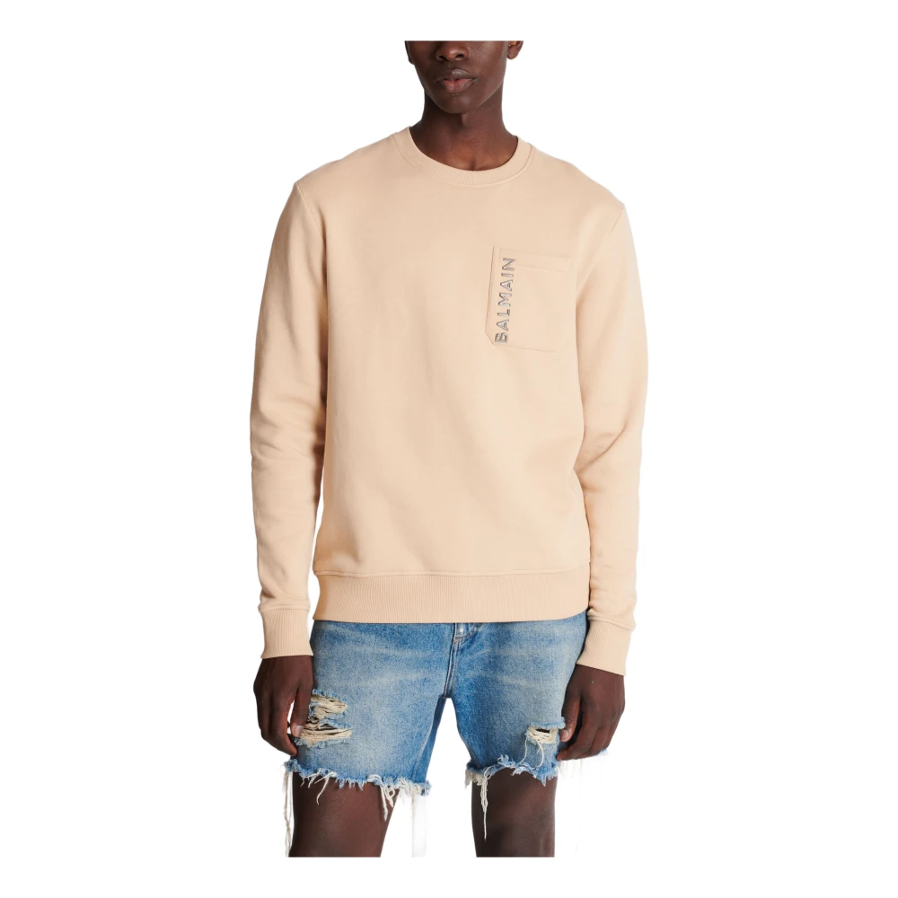Balmain Gelamineerde Sweatshirt Beige Heren