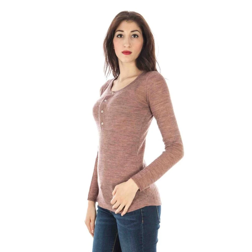 Fred Perry Roze Wollen Pullover Sweater Brown Dames