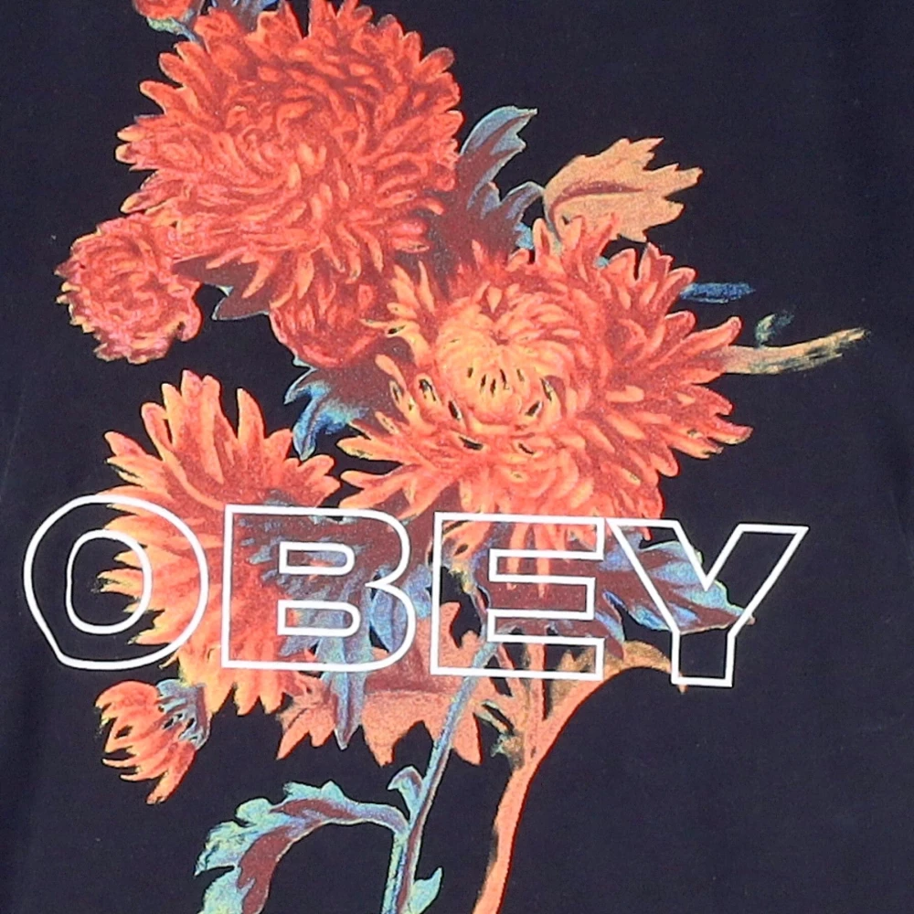 Obey Vintage Bloemenprint Dames T-shirt Black Dames