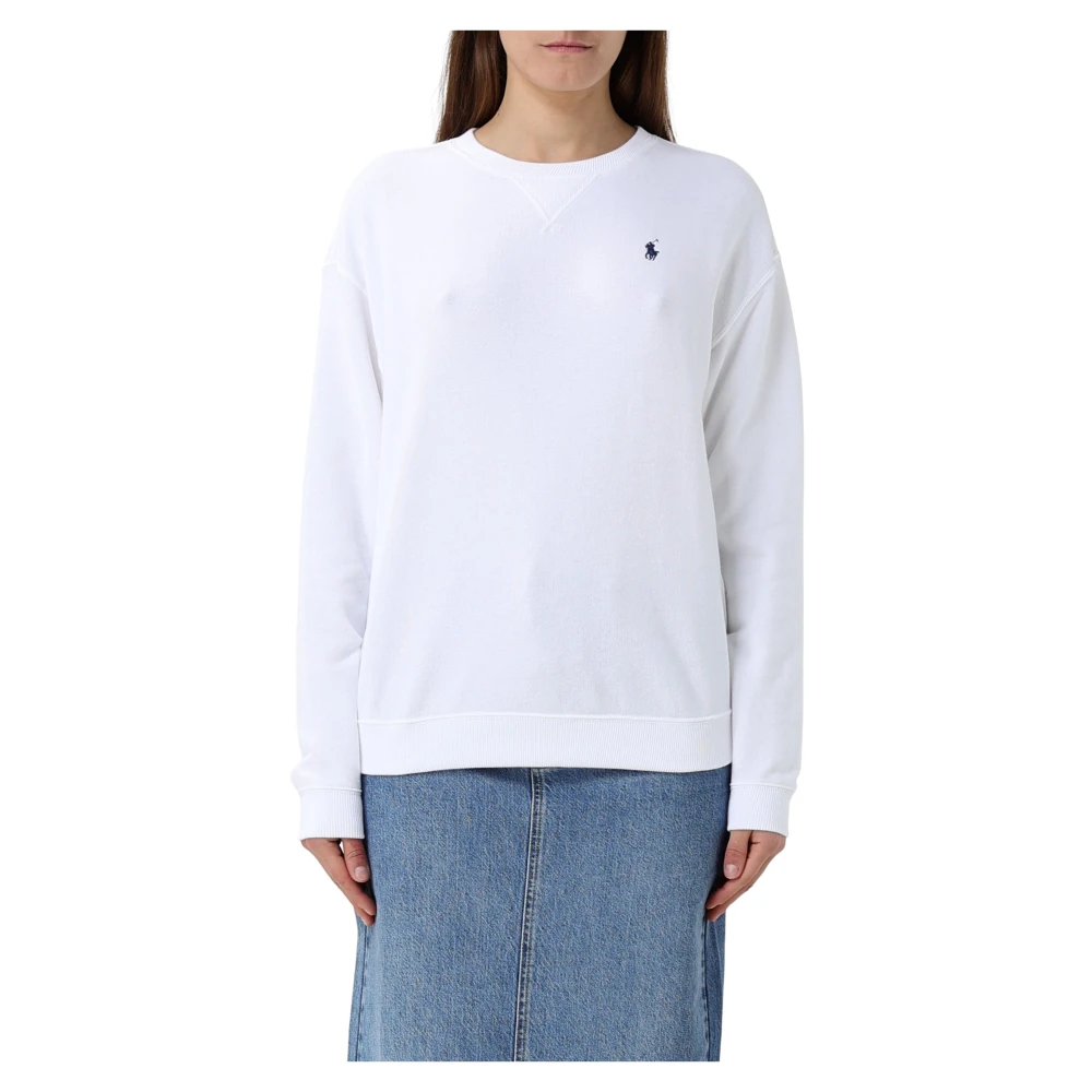 Polo Ralph Lauren Women's White Sweatshirts, M, Felpa Girocollo
