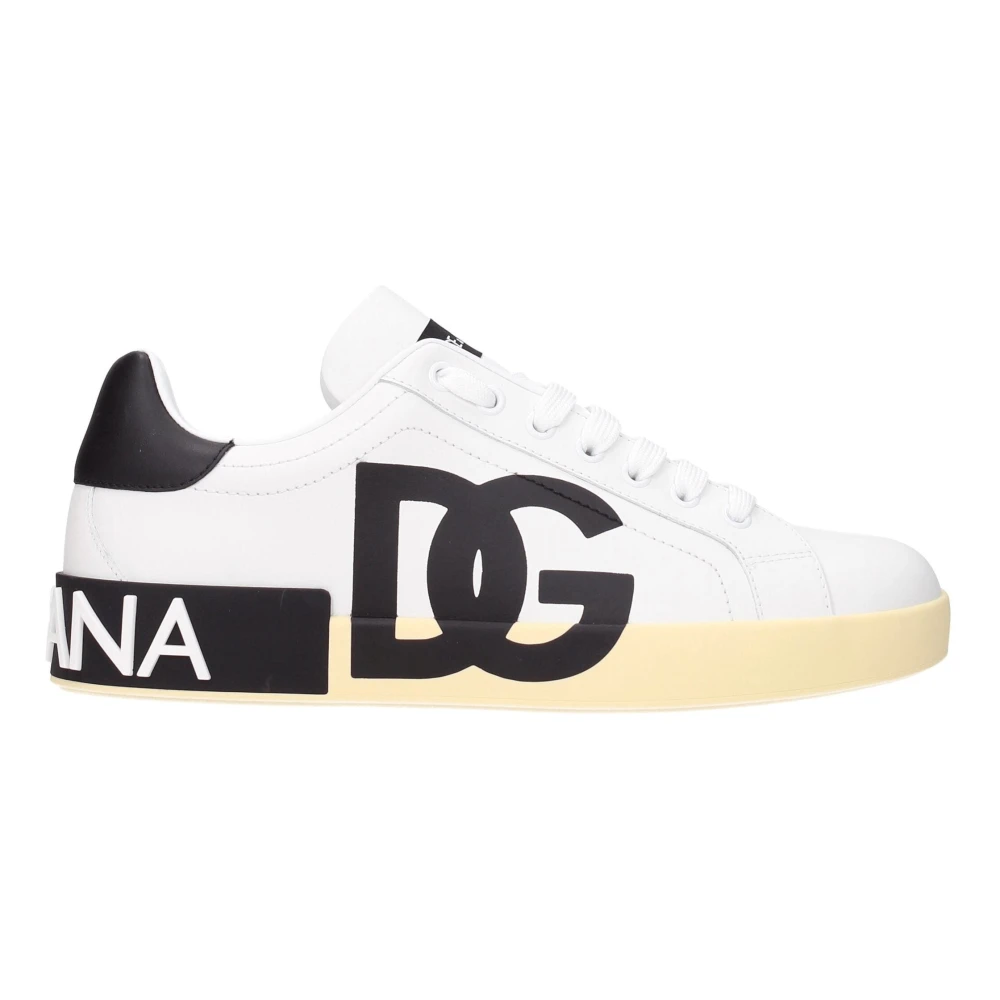 Dolce & Gabbana White Leather Low Tops Trainers - Male - Sneakers - White - 6 Uk - Shoes