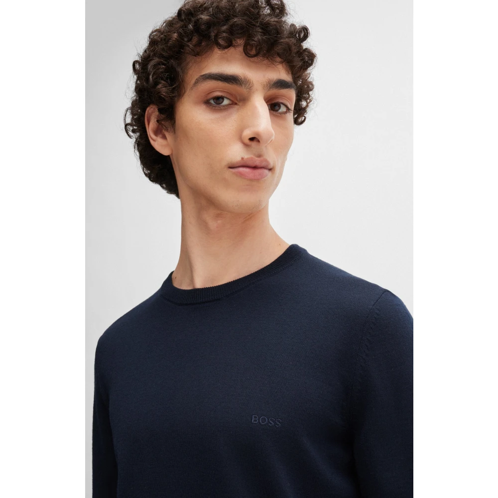Hugo Boss Blauwe Crew Neck Sweater Blue Heren