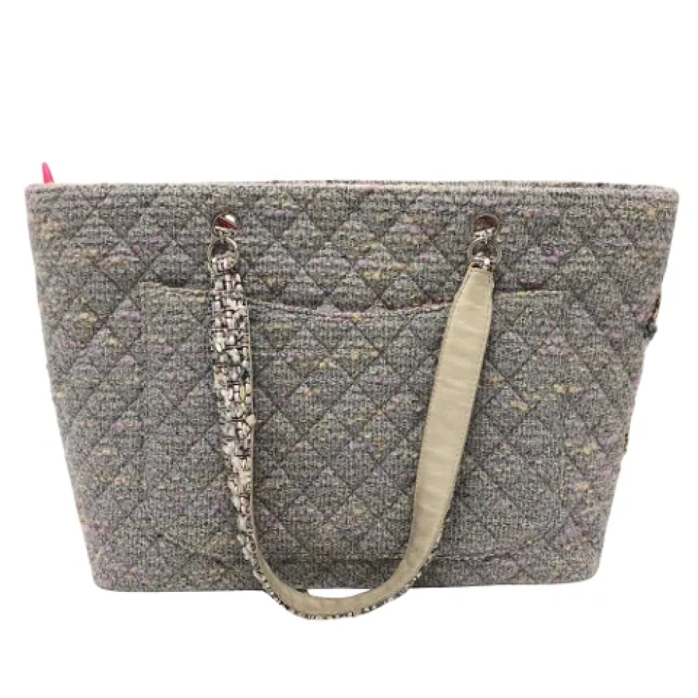 Chanel Vintage Pre-owned Fabric chanel-bags Gray Dames
