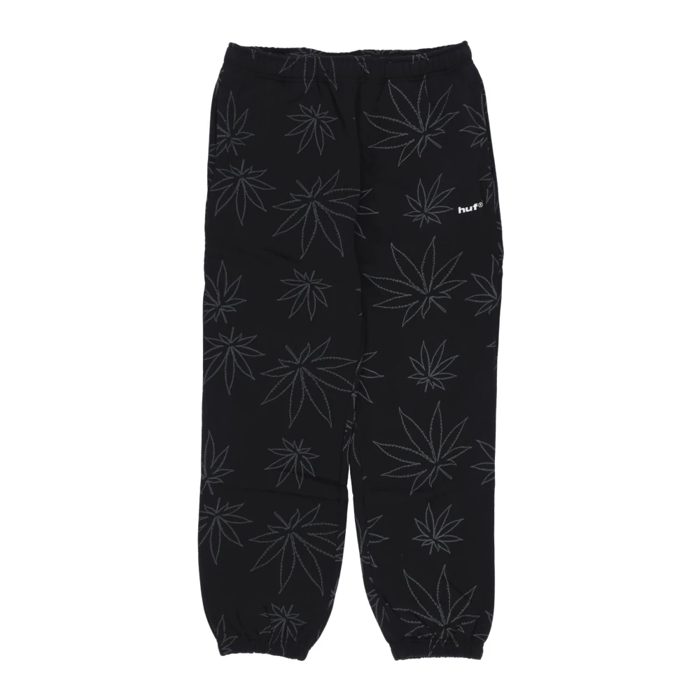 Huf Black Sweatpants, Male, Xl, Fleece Tracksuit Trousers