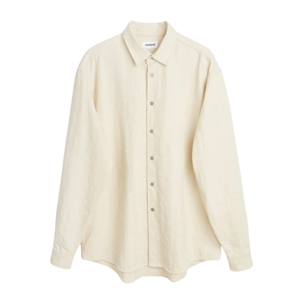 Soulland Relaxed Fit Katoenen Overshirt Beige Heren