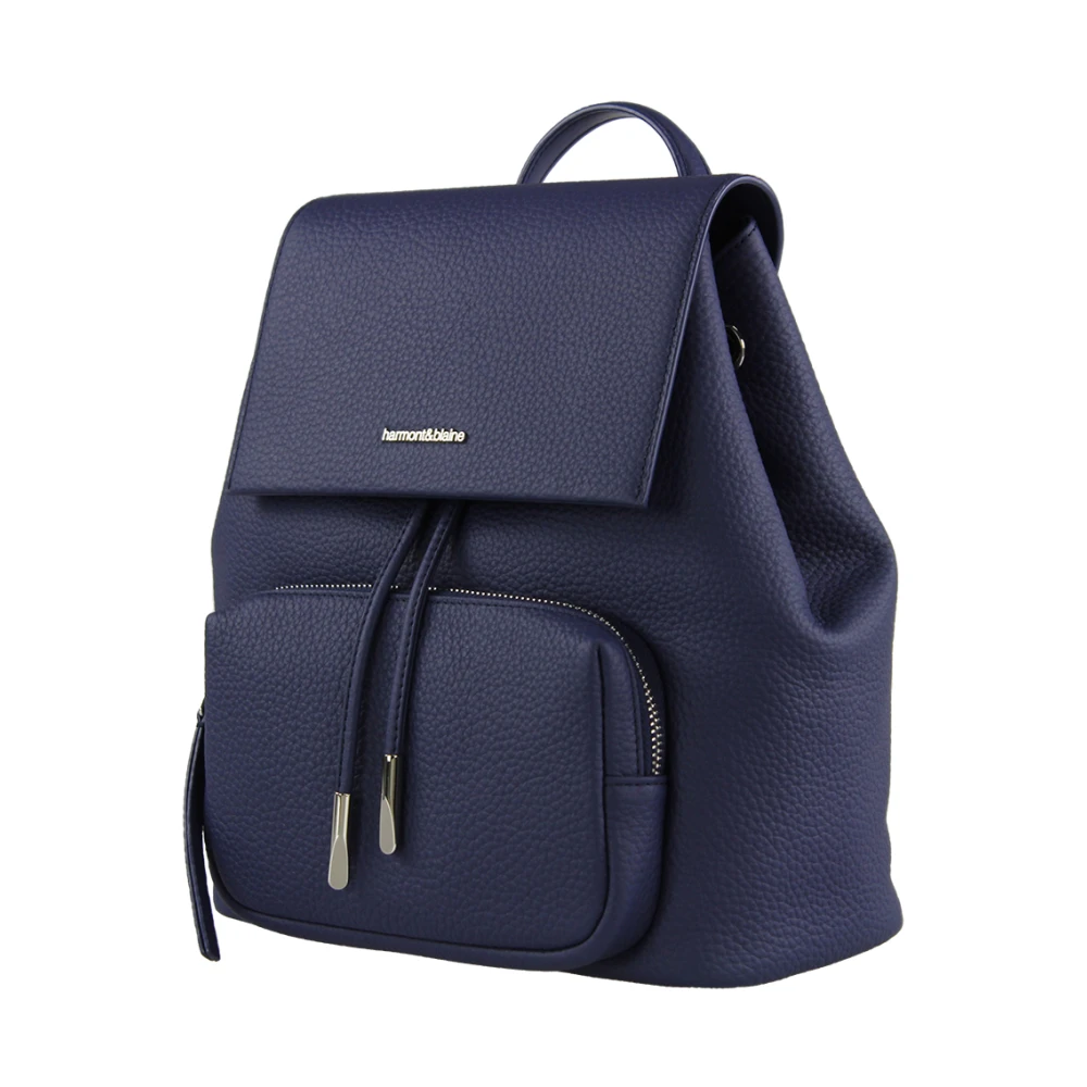 Harmont & Blaine Leren rugzak Navy Blue Dames