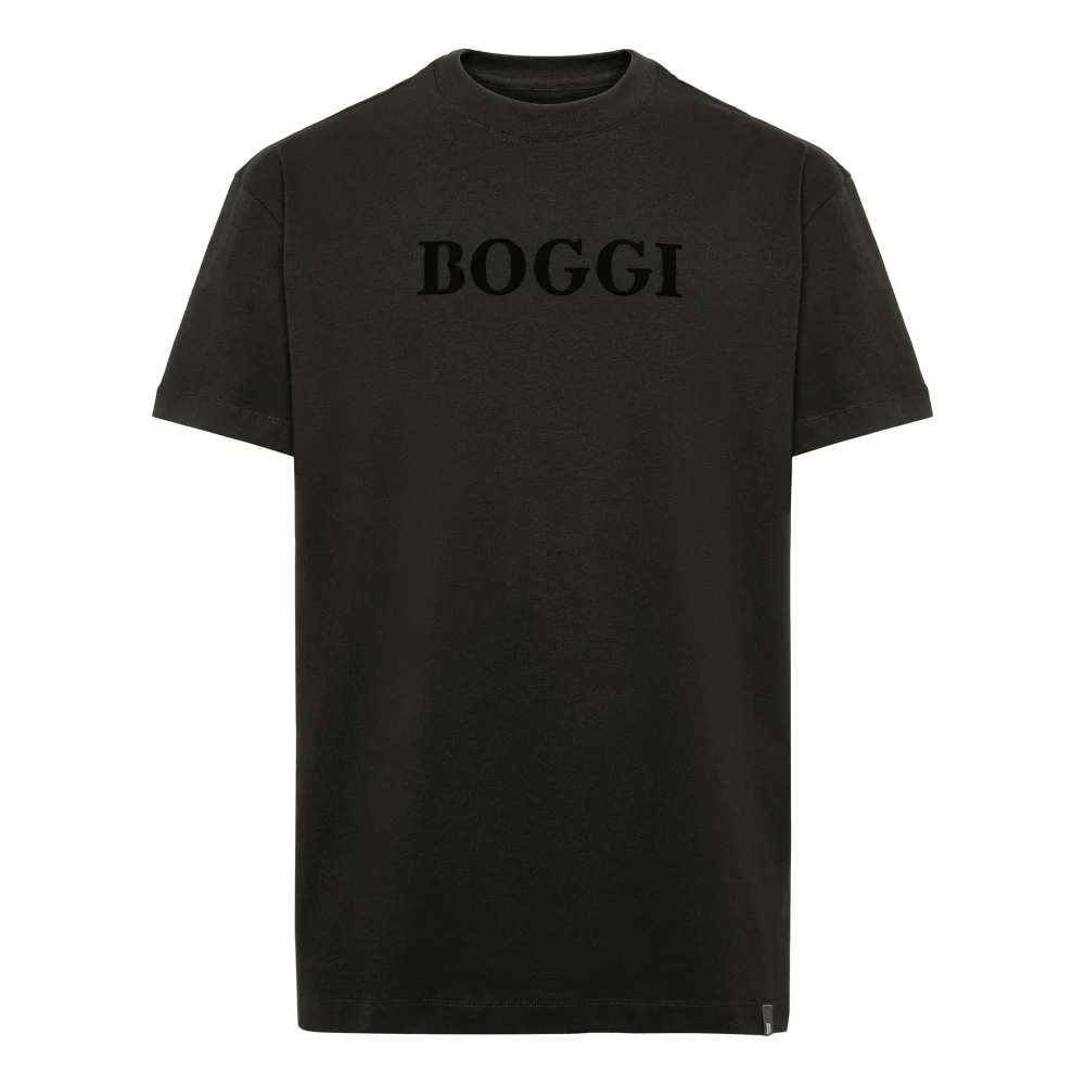 Boggi Milano Herr Svart Toppar Xs, Bomull, Cotton Jersey T-Shirt