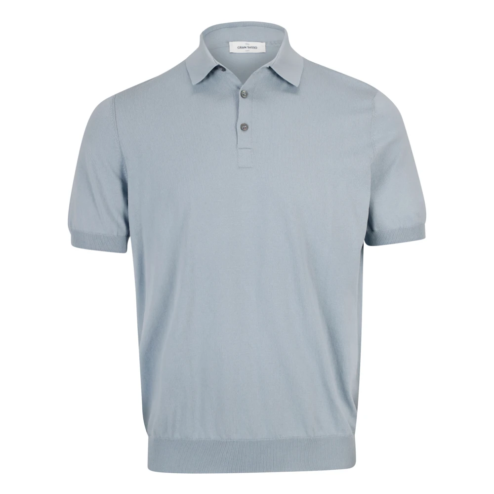 Gran Sasso Heren Polo Shirt met knoopkraag Blue Heren