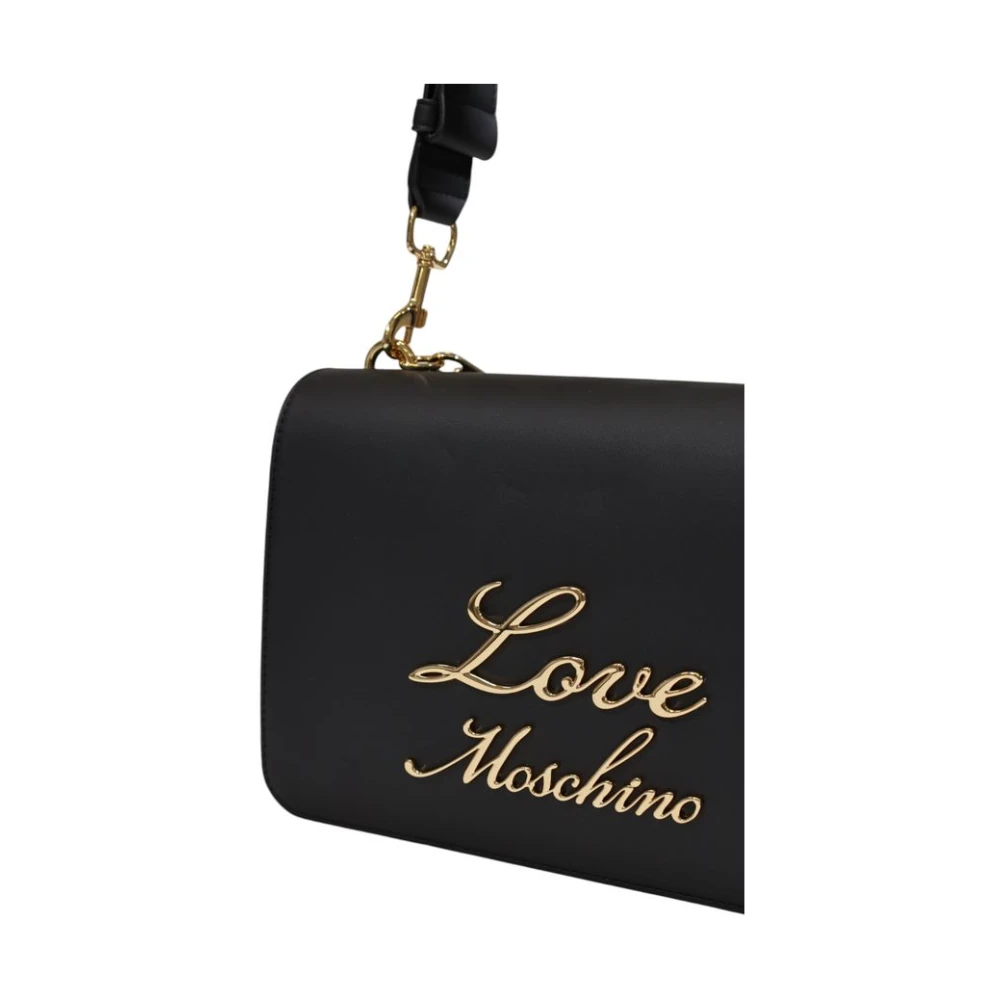 Love Moschino Zwarte Polyethyleen Handtas Herfst Winter Collectie Black Dames
