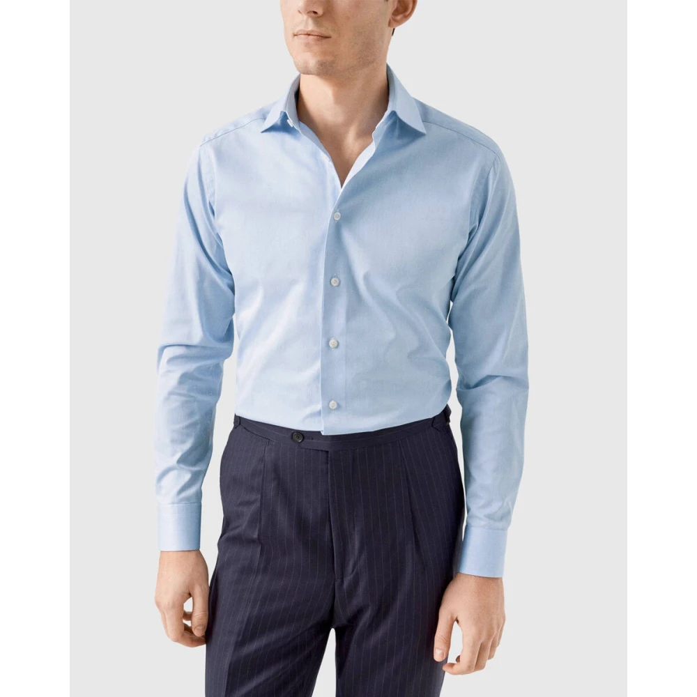 Eton Lange mouw overhemd Blue Heren