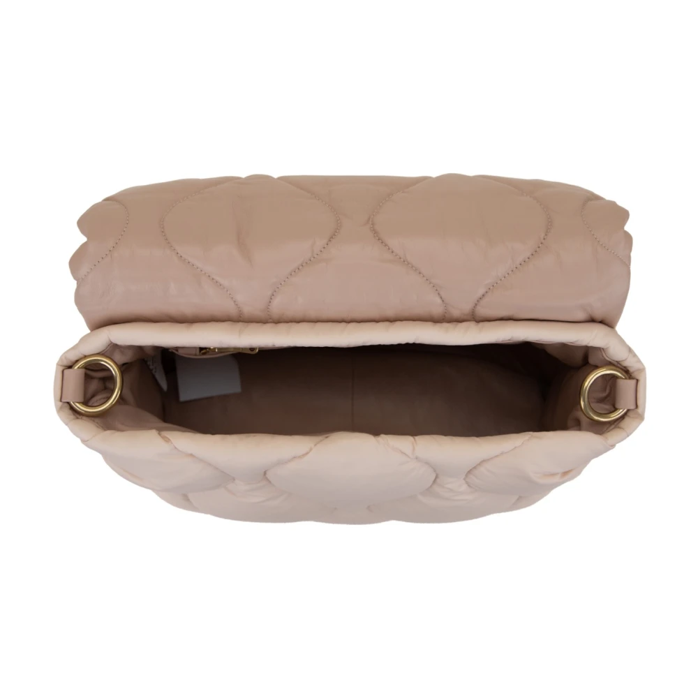 Miu Gewatteerde schoudertas voor dames met magnetische knoop Orange Dames