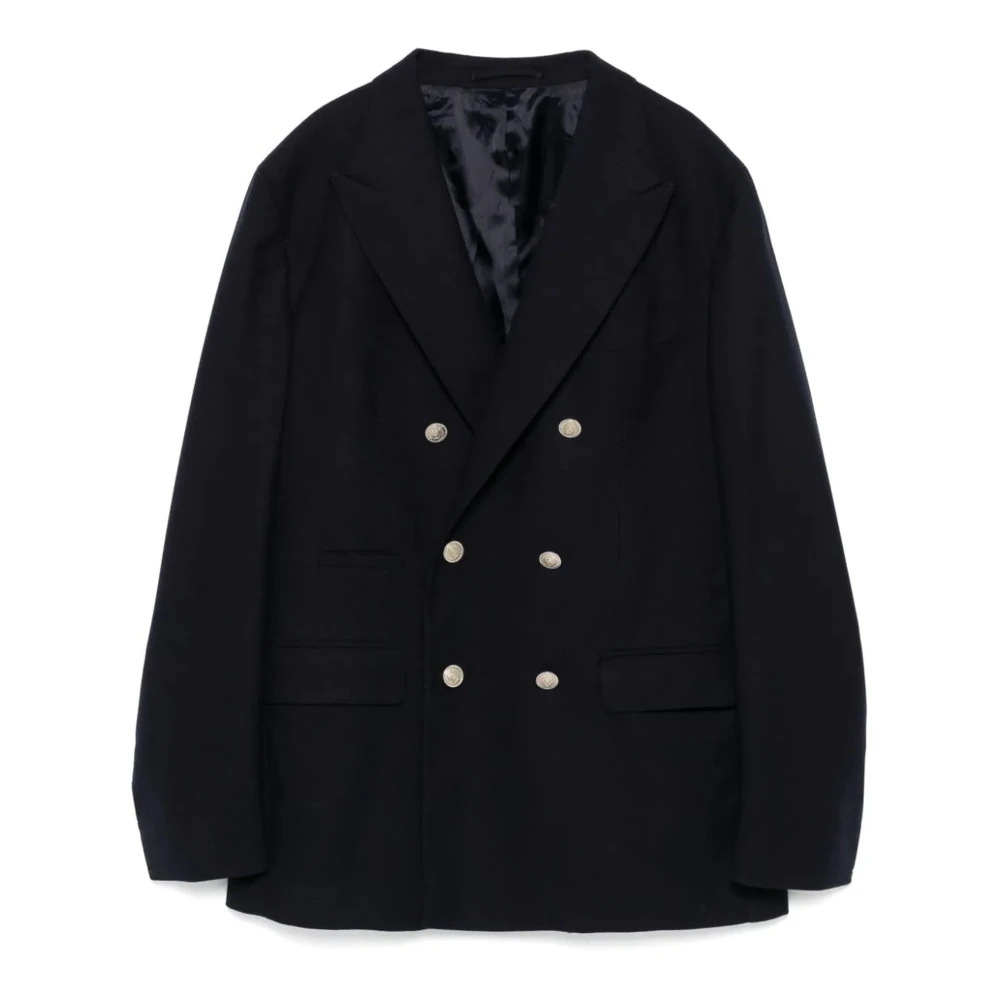 Eleventy Navy Blauw Wollen Blazer Jas Blue Heren