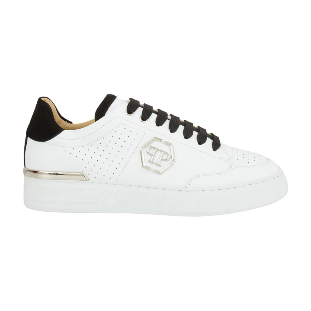 Philipp Plein Men's White Sneakers, 11 Uk, Leather Lo-Top Trainers