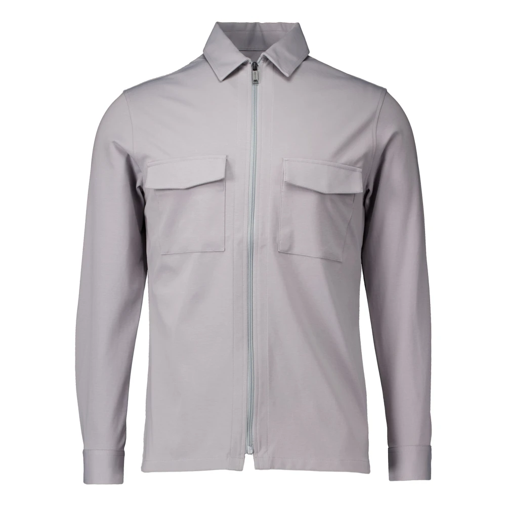 Genti Mannelijk Grijs Grijze Overshirt Stijlvol Model