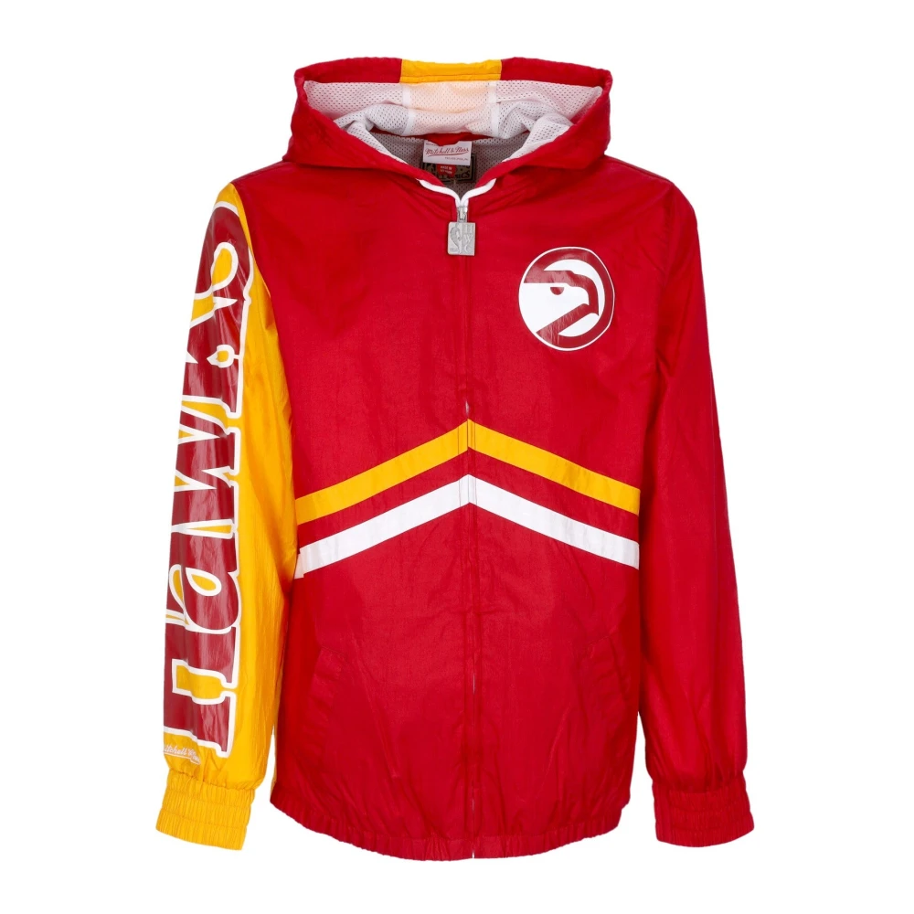 Mitchell & Ness Atlanta Hawks Windbreaker Volledige Rits Rood Geel Red Heren