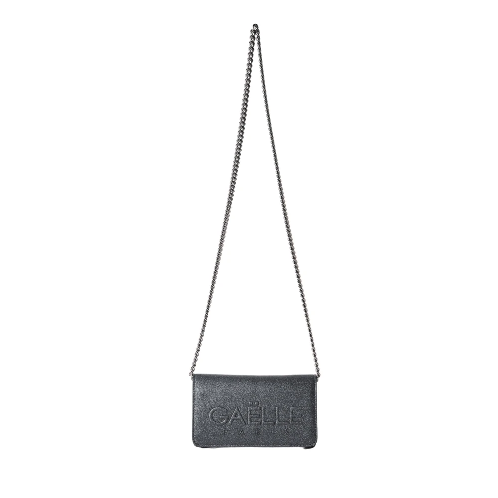 Gaëlle Paris Women's Black Mini Glitter Shoulder Bag With Logo