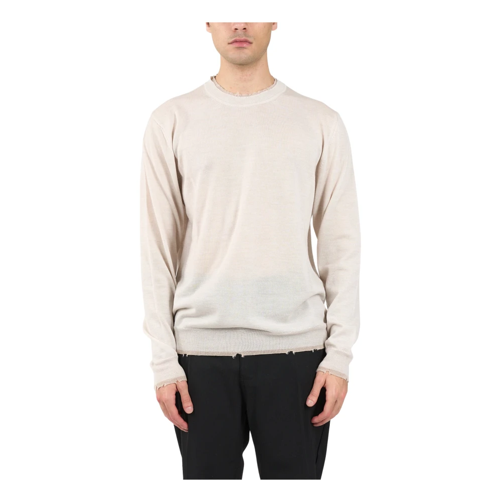Mauro Grifoni Wollen trui met ribdetails White Heren
