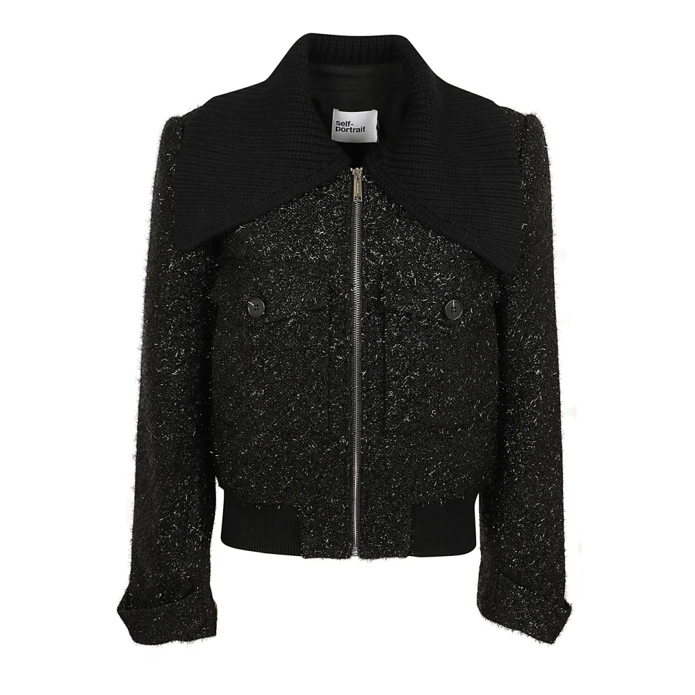 Self Portrait Zwarte blazer voor vrouwen Aw24 Black Dames