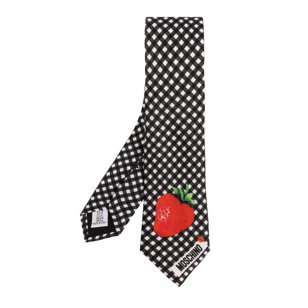 Moschino Zijden stropdas met print Black Heren