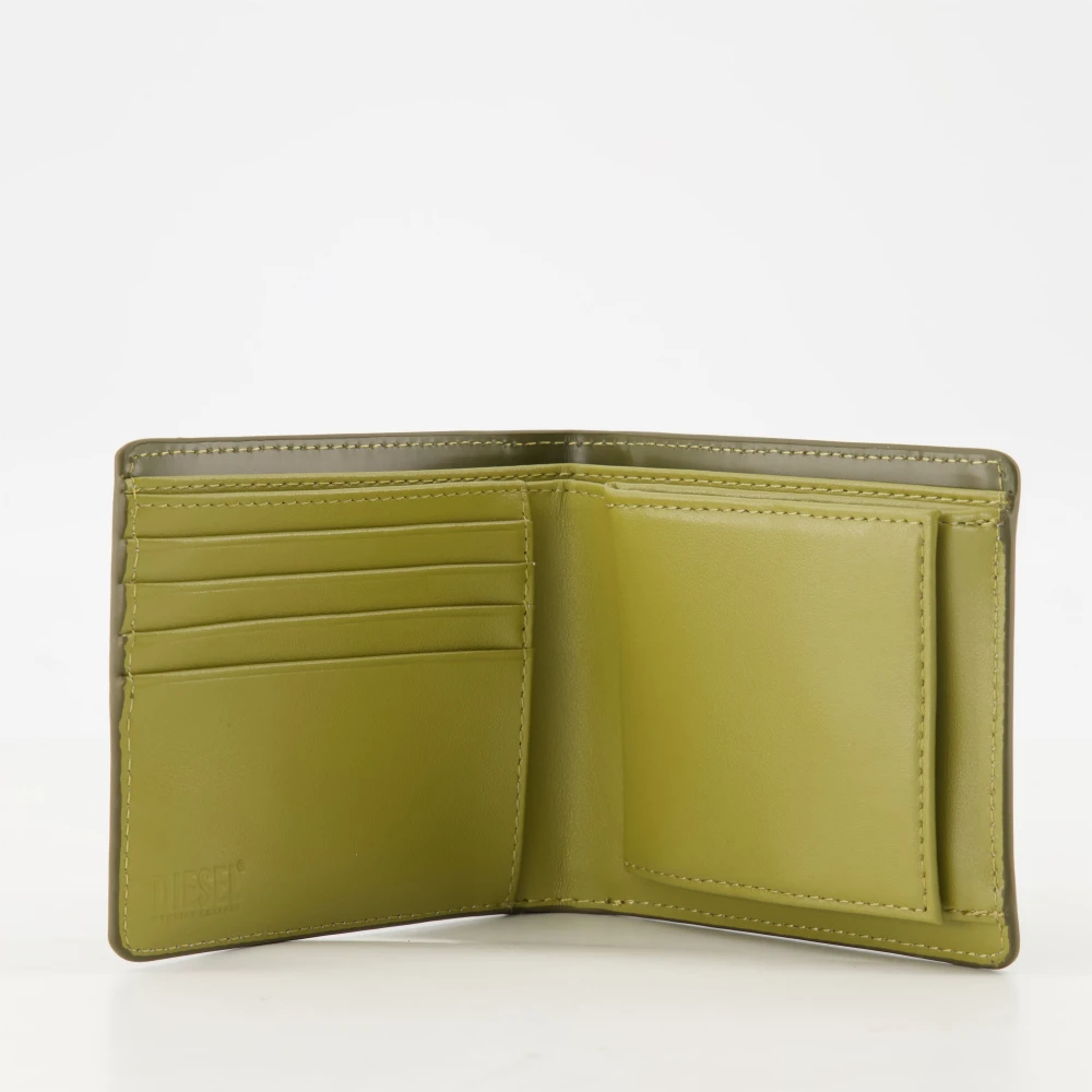 Diesel Groen Khaki Leren Flap Portemonnee Green Unisex