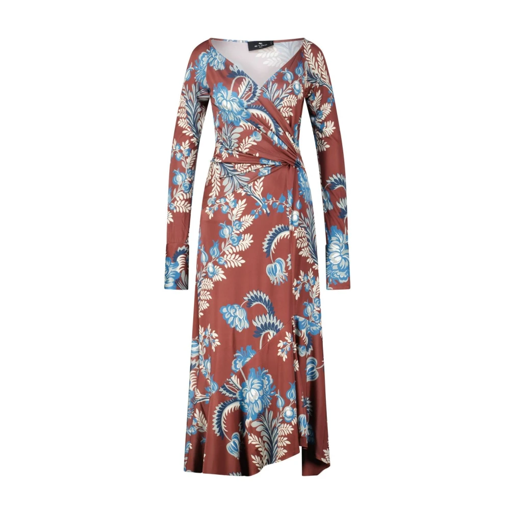 ETRO Bloemen Jersey Jurk Multicolor Dames