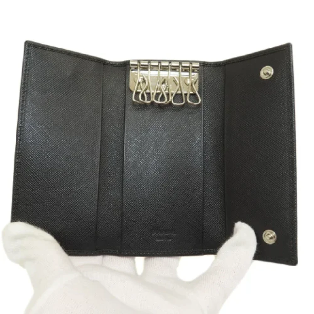 Prada Vintage Pre-owned Leather key-holders Black Dames