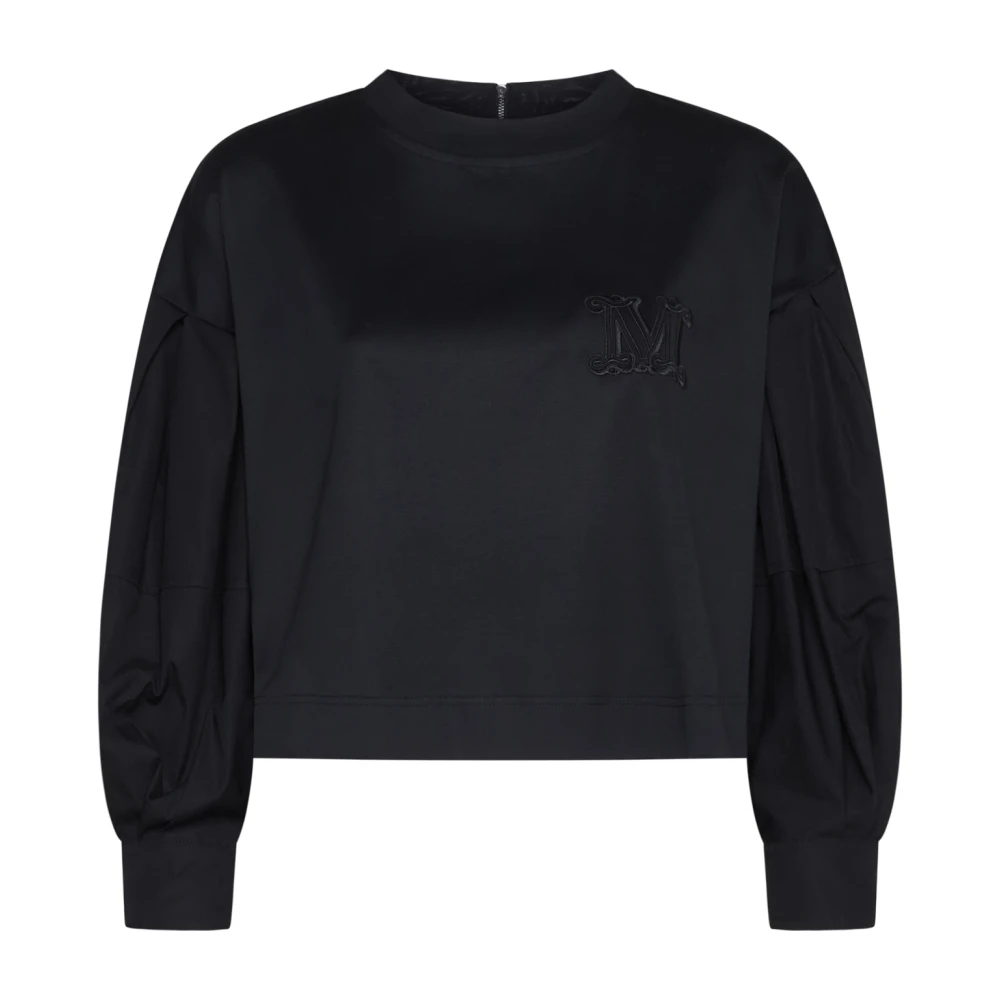 Max Mara Zwarte Katoenen Cropped Sweater Black Dames