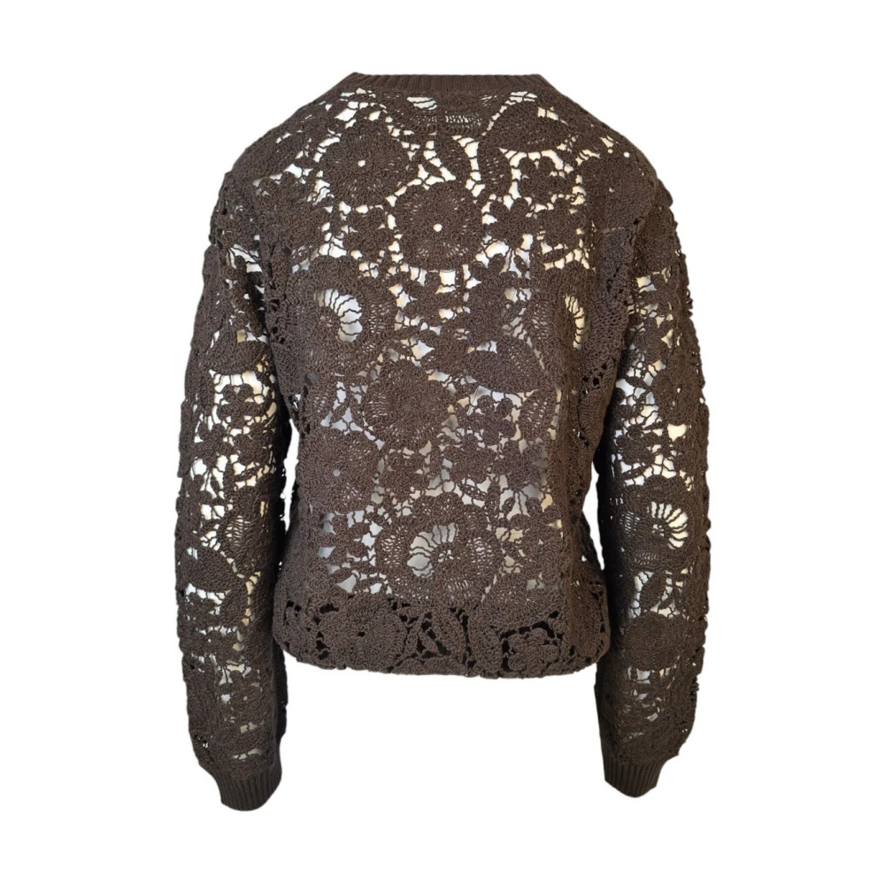 P.a.r.o.s.h. Donkerbruine Kant Cardigan Sweater Brown Dames