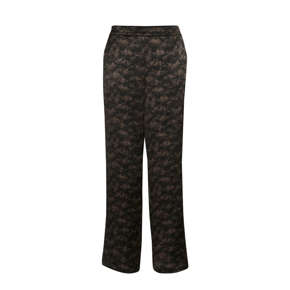Karen by Simonsen Elastische Taille Wijde Pijp Broek Brown Dames