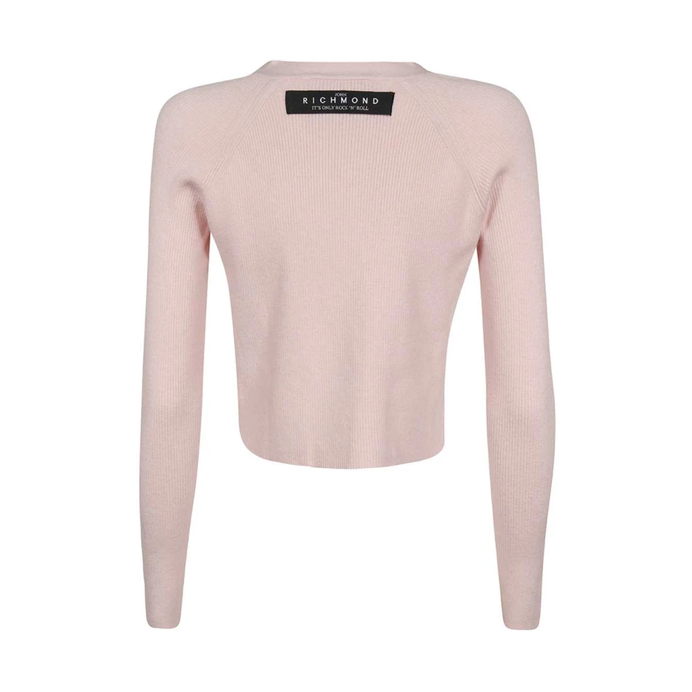 John Richmond Gebreid Vest met Knopen Pink Dames