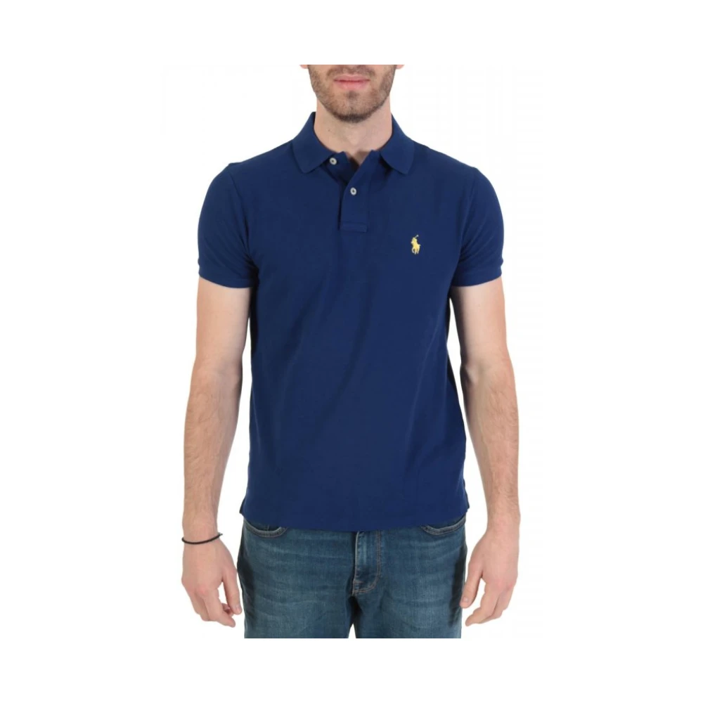 Ralph Lauren Blå Custom Slim Fit Polo