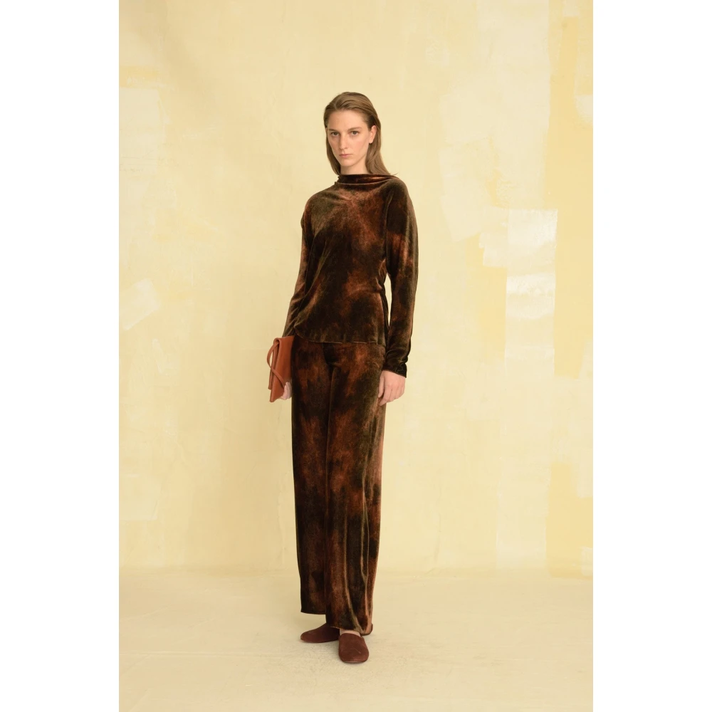Cortana Angelina asymmetrische fluwelen top Brown Dames