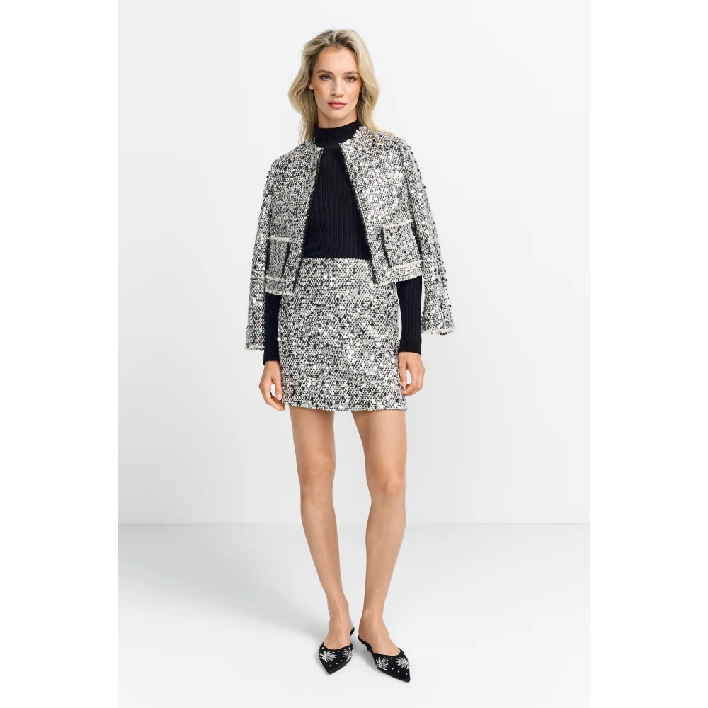 Rich & Royal Klassieke Tweed Rok Gray Dames