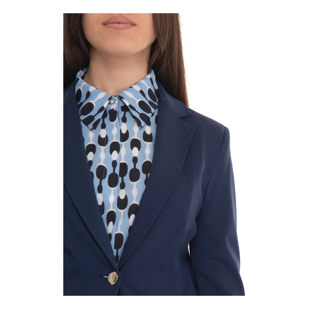 Pennyblack 1-Knoop Allegra Jersey Jas Blue Dames