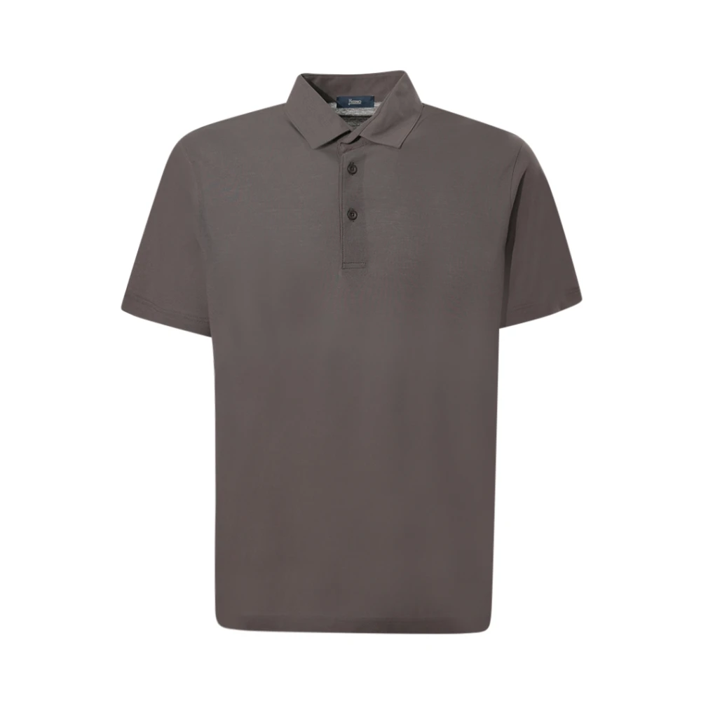 Herno Homme Marron Tops, Brun, Taille: L Polo À Manches Courtes Et 3 Boutons