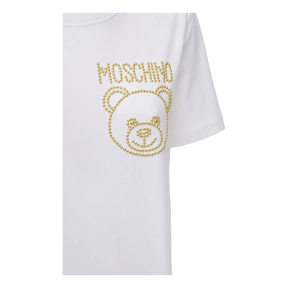 Moschino Wit Logo T-Shirt voor Dames White Dames