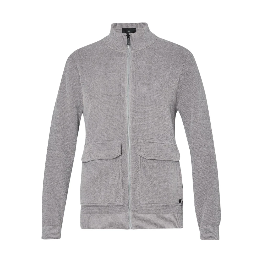 Liu Jo Heren Chenille Rits Cardigan Gray Heren