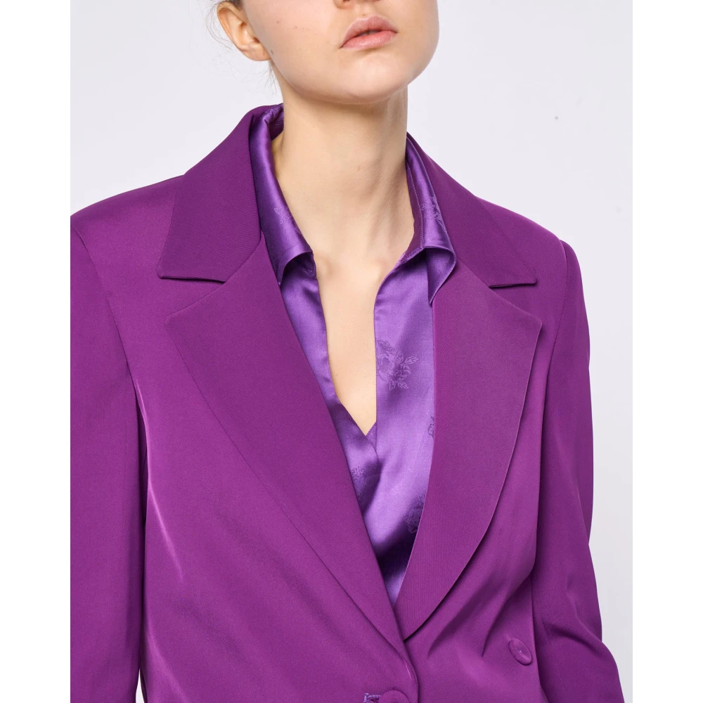 Silvian Heach Blazer met gerimpelde taille Purple Dames
