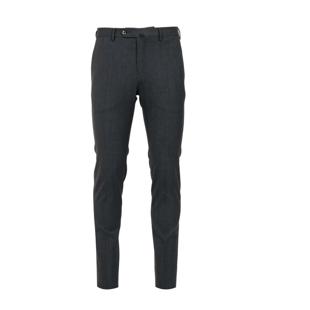 PT Torino Slim Fit Wollen Broek Antraciet Grijs Gray Heren