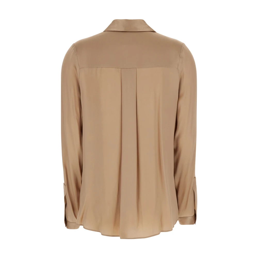 Semicouture Beige Zijde Blend Klassieke Kraag Shirt Beige Dames