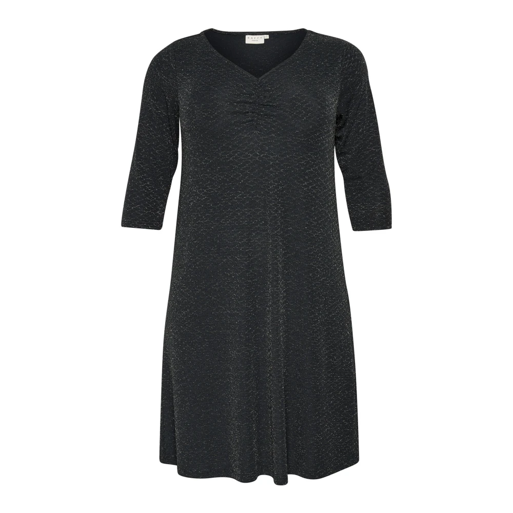 Kaffe Curve Svart Glitter Jersey Klänning Gray, Dam