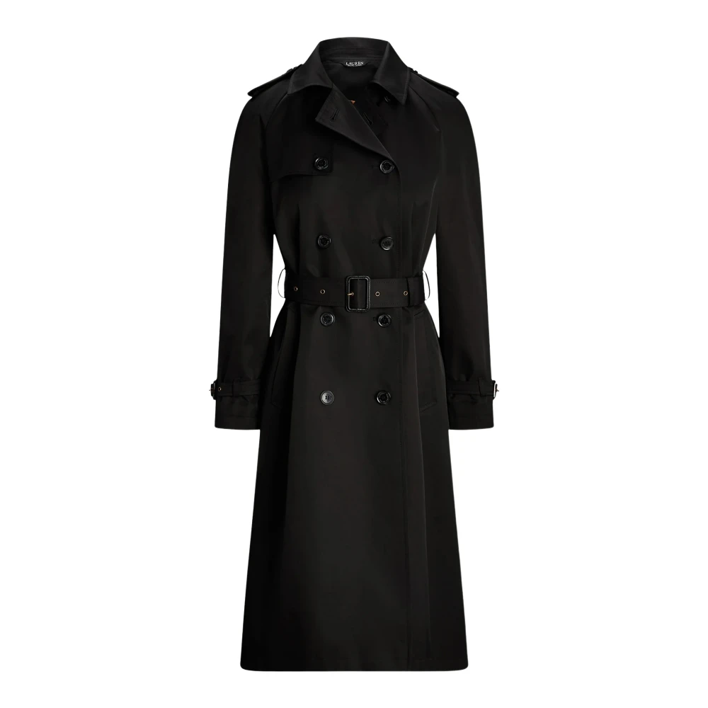 Ralph Lauren Double Breasted Trenchcoat Black Dames