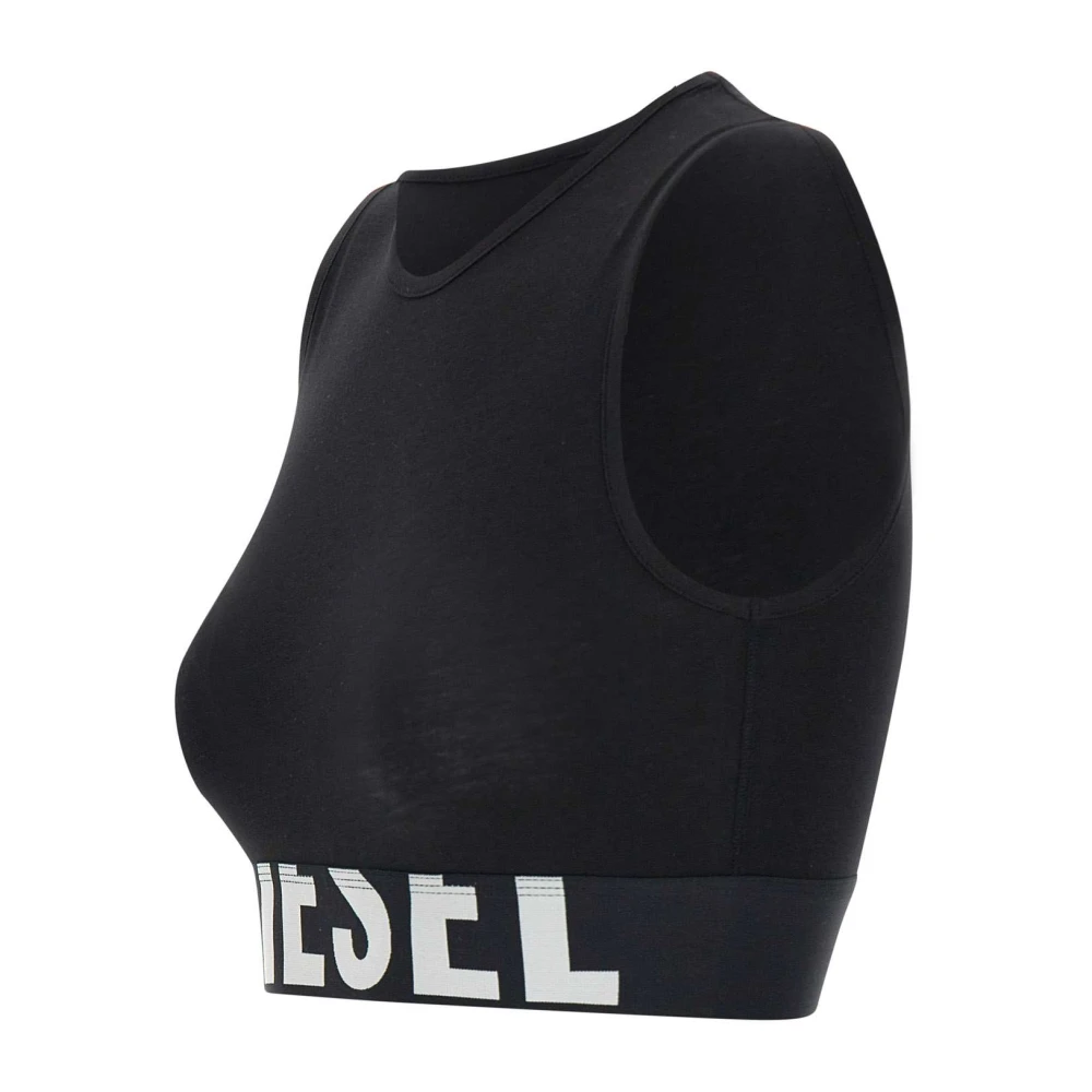 Diesel Zwart Katoen Ada Cropped Top Black Dames