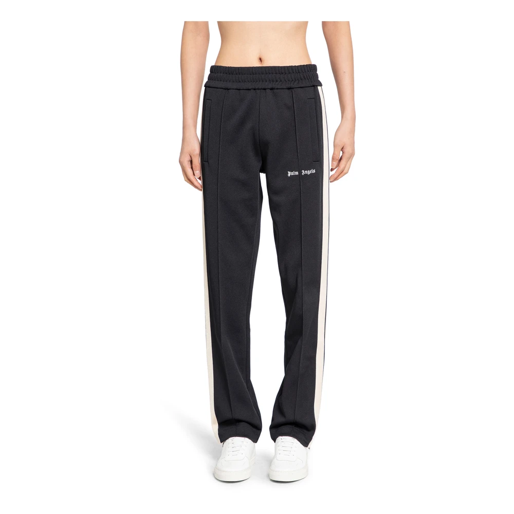 Palm Angels Logo Track Pants Zwart Strepen Regular Black Heren